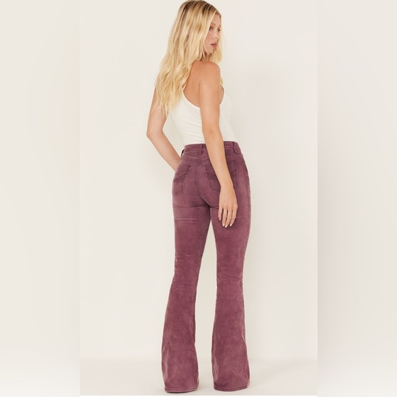 Idyllwind Mauve Velvet Boot Flare Pants - Picture 2 of 13